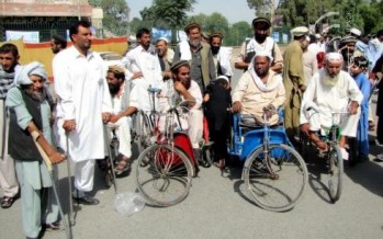Disabled protest in Nangarhar calling on the government to fulfill their demands