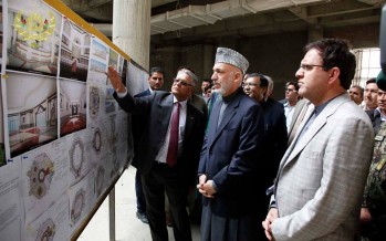 President Karzai visits construction site of the new parliament building