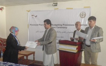 30 Afghan civil servants learn budgeting methods for projects in provinces