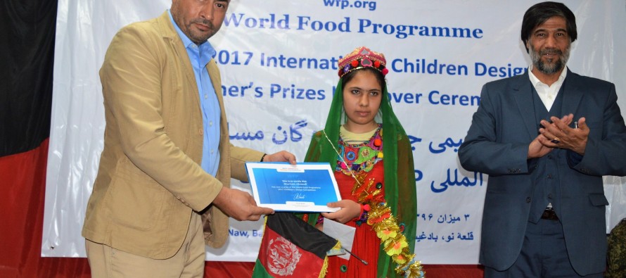 Young Afghan girl wins prize in international WFP Children’s Design Competition